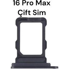 İndirim Plus iPhone 16 Pro Max Sim Çekmecesi Sim Kart Yuvası Çift Sim Içinsiyah Titanyum Renk