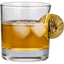Bitcoin Madeni Para Hediyelik Özel Viski Bardağı 300CC