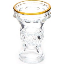 Şeffaf Kristal Cam Mumluk, Gold Detaylı, Şık ve Zarif Dekorasyon Parçası