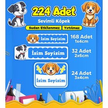 Sevimli Köpek Temalı Okul Kreş Kişiye Özel Isim Etiket Seti - Model 398