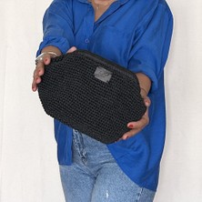 ByTooche Iris Kadın Burslu Astarlı Kağıt Ip Çanta , Hasır Örgü Clutch, El Çantası, Portföy