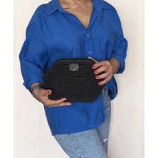 ByTooche Iris Kadın Burslu Astarlı Kağıt Ip Çanta , Hasır Örgü Clutch, El Çantası, Portföy