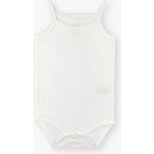 Luggi Baby Yenidoğan - 5 Yaş Kare Yaka Pamuklu Ip Askılı Kız Bebek Jakarlı Çıtçıtlı Body 5'li  LG-2047-6