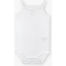 Luggi Baby Yenidoğan - 5 Yaş Kare Yaka Pamuklu Ip Askılı Kız Bebek Jakarlı Çıtçıtlı Body 3'lü  LG-2047-2
