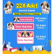 Sevimli Köpek Temalı Okul Kreş Kişiye Özel Isim Etiket Seti - Model 427