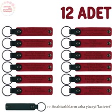 Tüm Aile Bireylerine Özel Hediye, 12'li Set, Kişiye Özgü Isim Yazılı Anahtarlık, Kırmızı & Lacivert