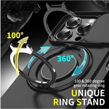 iPhone 15 Pro Uyumlu Kılıf Kamera Korumalı Sürgülü 360 Dönebilen Magsafe Stand Renkli Tank Kapak