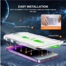 iPhone 16 Pro Max Uyumlu Ekran Koruyucu Takma Aparatlı Kolay Kurulum Darbelre Dayanklı Temperli Cam