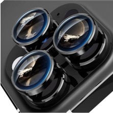 Iphone 15 Pro/iphone 15 Pro Max Uyumlu Kamera Lens Koruyucu Dayanıklı Renkli Metal Temperli Cam