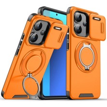 Xiaomi Redmi Note 13 Pro Plus Uyumlu Kılıf Kamera Korumalı Sürgülü 360 Dönebilen Magsafe Stand Tank