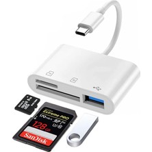 16/15/pro Max/pro/plus/ipad/macbook Pro/air Samsung Uyumlu Type-C To Sd/micro Sd/tf/usb Kart Okuyucu