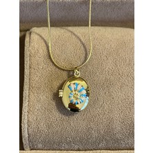 Aida Jewelss 316 L Cerrali Çelik Mindeli Deniz Kabuğu Işli Çelik Madalyon Kolye