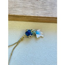 Aida Jewelss 316 L Cerrahi Çelik Mineli Balık Modeli Özel Tasarım Çelik Kolye