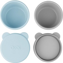 Silikon Kapaklı Mini Kase 2'li Mineral Blue/gri