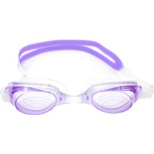 Şeffaf Cam ve Silikon Malzemeli Havuz ve Deniz Yüzücü Gözlüğü Mor Renk