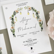 Kemer Zarfsız Isimlikli Düğün Davetiyesi