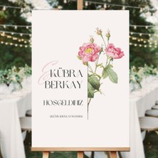 Gül Zarafetı Düğün Salonu Karşılama Panosu