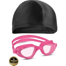 Pembe Yüzücü Gözlüğü Antifog Uv Koruma Seti Havuz ve Deniz Kullanımı