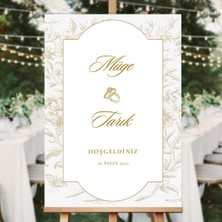 Vıntage Düğün Salonu Karşılama Panosu