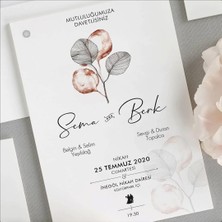 Gold Zarfsız Isimlikli Düğün Davetiyesi