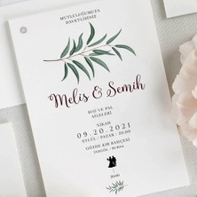 Akasya Zarfsız Isimlikli Düğün Davetiyesi
