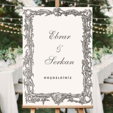 Barok Çerçevelı Düğün Salonu Karşılama Panosu