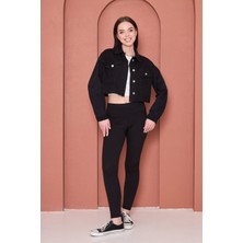 Crop Kesim Siyah Kot Ceket – Modestia Yeni Sezon