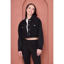 Crop Kesim Siyah Kot Ceket – Modestia Yeni Sezon