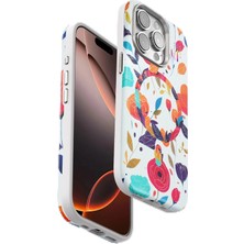 Onegif iPhone 14 Pro Max Flower Series Magsafe Kapak - Beyaz