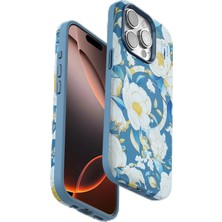 Onegif iPhone 14 Pro Max Flower Series Magsafe Kapak - Mavi