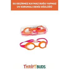 Knittingtr Turuncu Çocuk Deniz Gözlüğü, Su Geçirmez, Uv Koruma, Ayarlanabilir, Antifog, Silikon