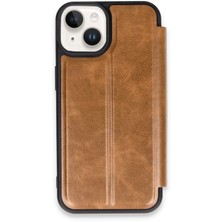 Newface iPhone 14 Kılıf Flip Cover - Taba