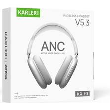Karler Bass Krh2 Aktif Gürültü Engelleyici Özellikli Bt 5.3 Kafaüstü Kablosuz Kulaklık - Gri