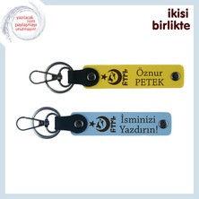 Birlikte Geçen Yıllara Minnet – Ayyıldız Kurt Göktürk Kişiye Özel Anahtarlık Takımı, Sarı-Gök Mavi