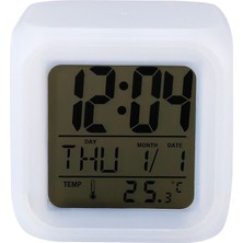 7 Renkli Dijital Çocuk Odası Alarm Küp Saat, Eğlenceli ve Renkli Tasarım