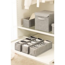 3lü Set 10 Bölmeli Gri Dolap Çekmece Içi Akordiyon Katlanır Çorap Çamaşır Düzenleyici Organizer