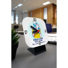 Baba Günü Mesajlı Kare Masa Saati, Şık ve Anlamlı Hediye Seçeneği