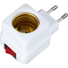 E27 LED Işık Lamba Ampuller Soket Tabanı Tutucu Ab Tak Adaptörü On/off Anahtarı Aydınlatma 1 Adet