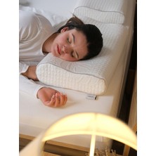 Visco Sleep Ortopedik Yastık Visko Yastık Velicia Boyun Destekli Yastık Doğal Viskon Kılıflı 55 x 35 x 12-10  cm