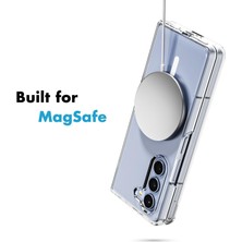 Samsung Galaxy Z Fold 6 Uyumlu Köşe Korumalı Darbe Emici Sert Sararmaz Şeffaf Magsafe Kılıf