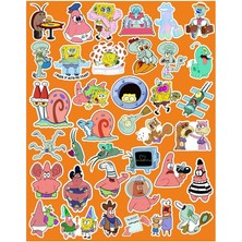 Sünger Bob Kare Şort Seri 3 Sticker Telefon Laptop Notebook Tablet Defter Matara Stiker Etiket