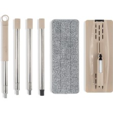 3'lü Flat Mop Seti, Krem Renk, Standart Boyut, Kolay ve Hızlı Temizlik