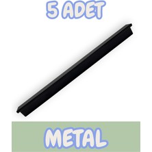 Fulya Alüminyum Metal Lüks Modern Mobilya Çekmece Mutfak Dolabı Kulpu Siyah (5 Adet)