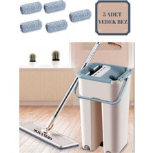 Yedek Bezli 360° Dönen Tablet Mop Temizlik Seti, Spreyli Yüzey ve Duvar Silme