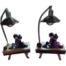 Sokak Lambası Altındaki Sevgili Çift Işıklı Biblo