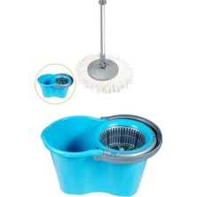 Teknotrust 19 Lt Turkuaz Döner Başlıklı Paspas Temizleme Seti, Pratik Ve Şık Kullanım