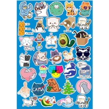 Komik Cats Seri 1 Sticker Telefon Laptop Notebook Tablet Defter Matara Stiker Etiket