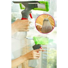 Spreyli Su Hazneli Mikrofiber Cam Silme Moplu Temizleme Aparatı