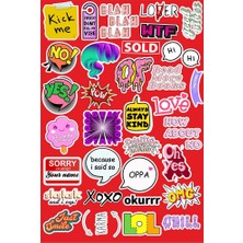 Funny Eğlenceli Ifadeler Seri 3 Sticker Telefon Laptop Notebook Tablet Defter Matara Stiker Etiket