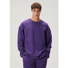Purple Logo Embroidered Sweatshirt